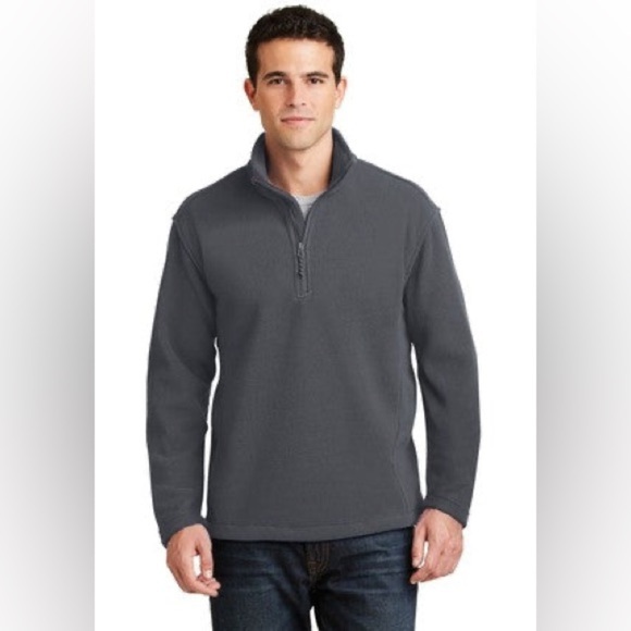 Banana Republic Merino Half Zip Sweater Dark Grey Men size Large - Picture 2 of 11